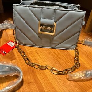 NWT Valentino Light Blue Quilted Bag with 3 ways to carry